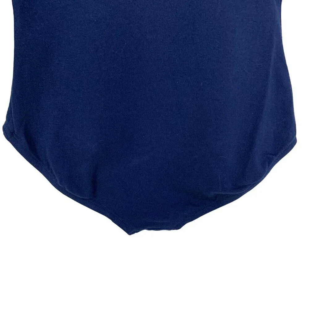 Capezio Child’s Small Cap Sleeve Scoop Neck Leotard CC400C Navy Blue Lined